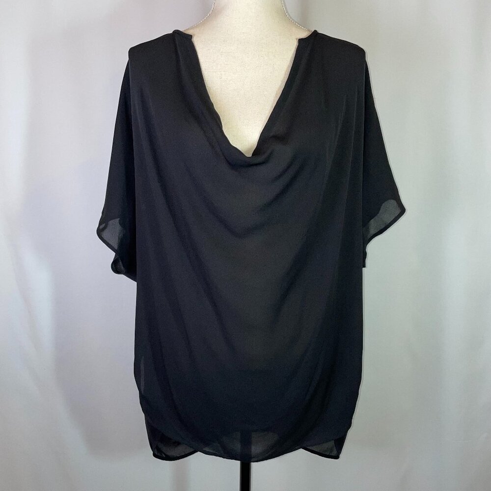 Vince Charcoal Drape Blouse